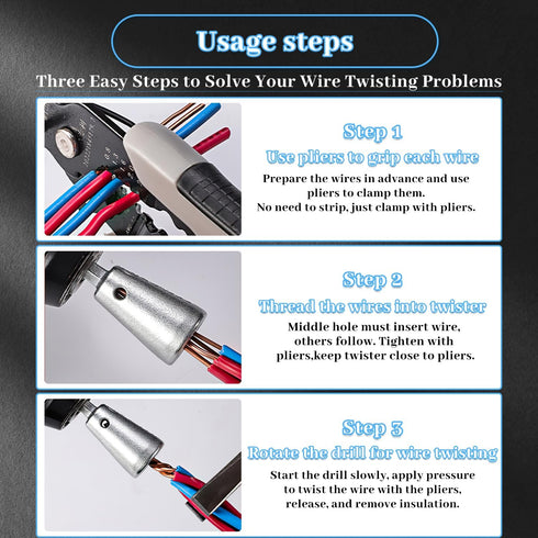 2PCS Wire Twister Tool for Drill,New Wire Stripping and Twisting Tool for Power Drill,Wire Twister Wire Connector,Wire Nut Twister for Drill Profe...
