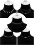 BBTO 9 Pieces Women Girls Layered Choker Necklace Sliver Layered Pendant Choker Jewelry Set (Style 1)...