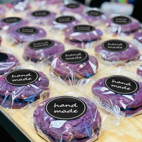 300 Pcs Handmade Food Baking Seal Stickers, Self-Adhesive Handmade Bakery Stickers, Black Long Label Cake Stickers, Stickers for Pastry Bags Lolli...