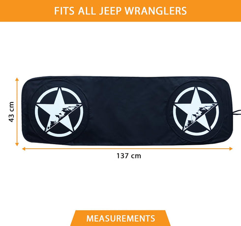 Wrangler, Gladiator Accessories JL,JT,JK,TJ,LJ,YJ Windshield Sunshade, fits Every Year Wrangler 1985-2025 Custom fit, Heat Shield Sun mat...