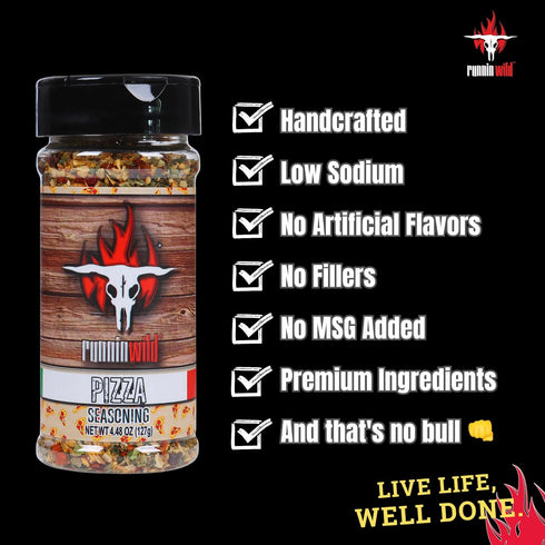 Gourmet Pizza Seasoning | Italian Seasoning Spice Blend | Low Sodium | No Artificial Flavors | Runnin Wild Foods, 4.48 ounces...