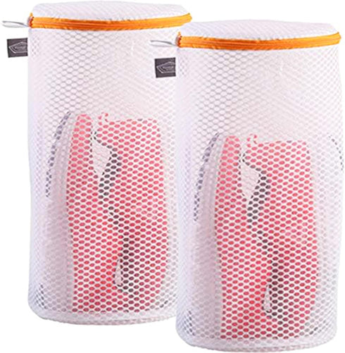 Kimmama Shoes Wash Bags,Sneaker Mesh Washing Bag,Shoe Cleaning Laundry Bag for Gym Shoes,Sneaker,Yeezt Boost,Slipper,Honeycomb Fabric,Orange Zippe...
