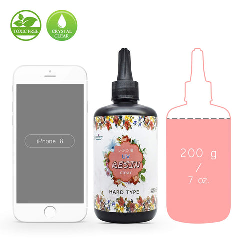 UV Resin - 200g Crystal Clear Ultraviolet Curing for DIY Jewelry Making, Craft Decoration - Hard Transparent Glue Solar Cure Sunlight Activated fo...