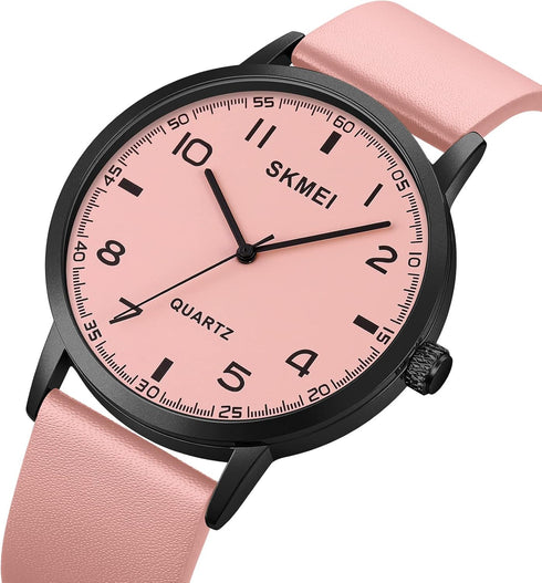 Mens Simple Leather Watch 40mm Dial Casual Business Watch Analog Reloj de Hombre...