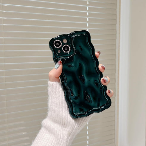 Case for iPhone 13,3D Meteorite Bubble Pattern Electroplate Plating Glitter Curly Wavy Frame Glossy Case,Soft TPU Shockproof Case for iPhone 13 Ph...