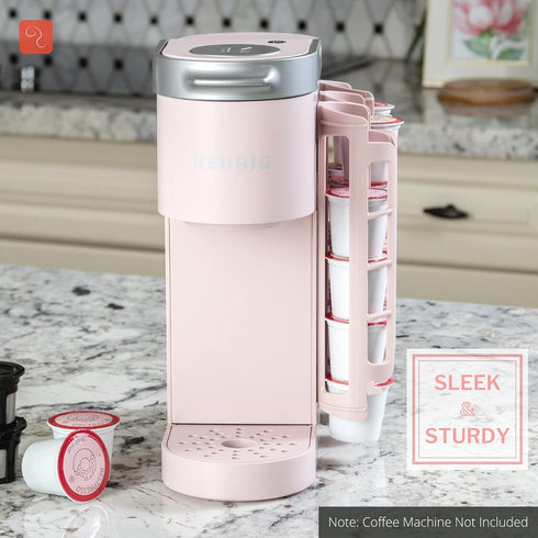 STORAGENIE Coffee Pod Holder for Keurig K-cup, Side Mount K Cup Storage, Perfect for Small Counters(Pink)...