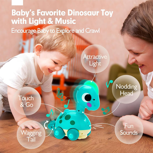 Baby Toys 6-12 Months - Touch & Go Musical Light Infant Toys Baby Crawling Baby Toys 12-18 Months, Tummy Time Toys for 1 Year Old Boy Gifts Girl T...