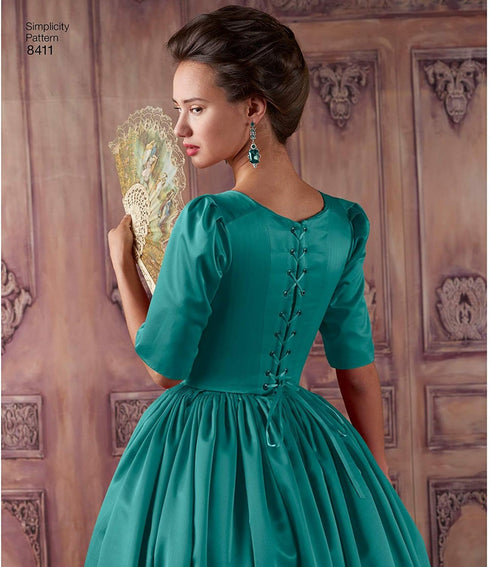 Simplicity 8411 18th Century Gown and Panniers Women's Historical Costume Sewing Pattern, Sizes 6-14...