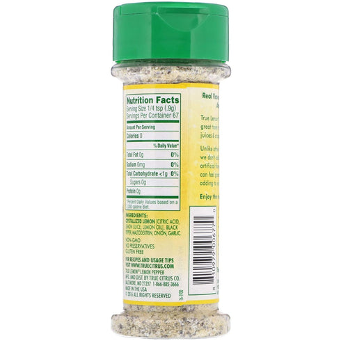 True Lemon Pepper Seasoning (2 pack) Natural Ingredients, No Salt, No Gluten...