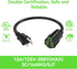 Power Extension Cord 3FT/36Inch(2 Pack), Short 3 Prong Electric Extension Cable Outlet Saver, Single Outlet, Heavy Duty, Waterproof, Flexible, 16 ...