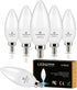 hansang E12 LED Candelabra Bulbs 3000K Soft White 6W 60Watt Equivalent, B11 Ceiling Fan Light Bulbs Small Base, C37 Type B Light Bulb for Chandeli...