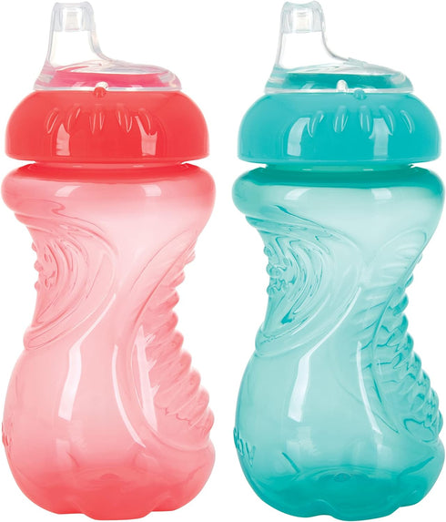 Nuby 2-Pack No-Spill Easy Grip Cup, 10 Ounce, Colors May Vary...