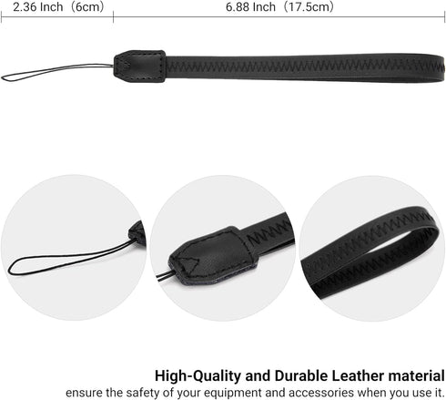2 Pack Durable PU Leather Short Lightweight Hand Wrist Strap Lanyard String for Canon V10 G7X Mark III G5X Mark II Sony ZV-1 II RX100VII Ricoh GRI...