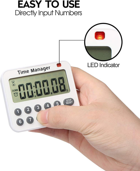 AIMILAR Digital Kitchen Timer - Magnetic Count Up Down Direct Entry Cooking Timer with Loud Alarm, Auto Shut-Off & Memory Function, 99 Hrs 99 Mins...