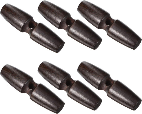 Wood Toggle Buttons 20pcs Horn Toggle Dark Brown Wooden Buttons for Sewing Craft Sew- On Toggles Closure for Sewing Clothing Craft DIY Accessories...