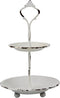 Stonebriar Small 2 Tier Worn White Metal Tray, Rustic Farmhouse Decor, Tiered Jewelry Tray for Vanity or Bathroom, 9.25"...