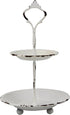 Stonebriar Small 2 Tier Worn White Metal Tray, Rustic Farmhouse Decor, Tiered Jewelry Tray for Vanity or Bathroom, 9.25"...