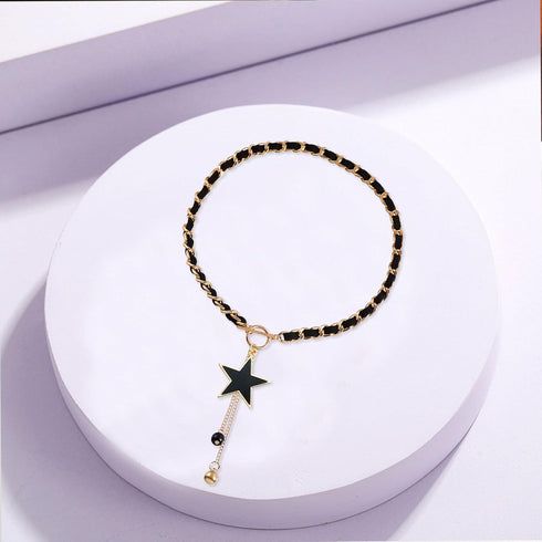 Black Wrap Velvet Choker With Black Heart Star for Women Long Chain Tassels Love Heart Star Necklace Jewelry Gift for Family And Friend...