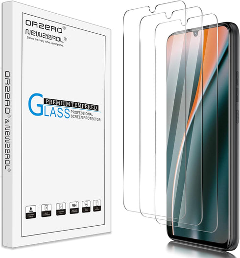 Orzero (3 Pack) Tempered Glass Screen Protector Compatible for BLU G73 / BLU G73L, Protector De Pantalla 2.5D Arc Edges 9 Hardness High Definition...