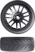12mm Hex Preglued Wheels Tires Set 1/10 On Road RC Car Compatible with Tamiya TT02 TT01 Traxxas 4tec 2.0 3.0 Touring...