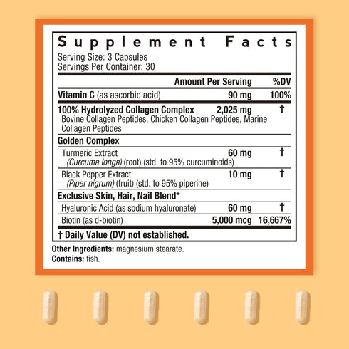 Doctor's Recipes Multi Collagen Peptides with Golden Turmeric, Vitamin C, Biotin, Hyaluronic Acid & Black Pepper, Collagen Supplements for Skin, H...