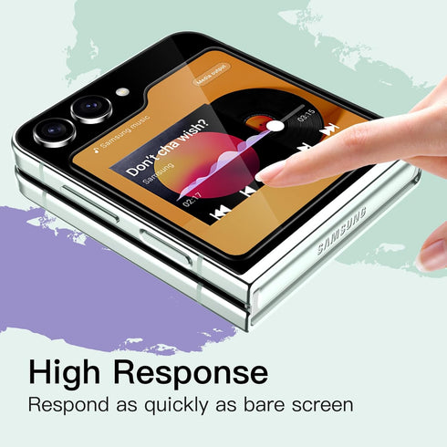 JETech Front Screen Protector for Samsung Galaxy Z Flip 5, 9H Tempered Glass Film, Anti-Scratch, HD Clear, 3-Pack...