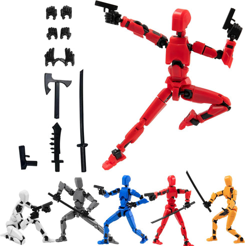 Titan T13 Action Figures Fidget Toys for Boys Autism Sensory Toys 3D Lucky Dummy 13 Robot Anime Figures Multi Joints Movable Cool Gadget Gift Toys...