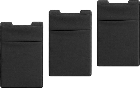 TalkWorks Phone Credit Card Holder Adhesive Wallet Compatible w/ iPhone 15 Pro/15 Pro Max, 14/14 Plus, 13/13 Mini - Stick On ID Pocket (Black, Pac...