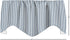 Window Treatments Valance Curtains Kitchen Valances Living Room, Blue Ticking Stripe, Short Swag, Rod Pocket 53 Inches x 18 Inches...