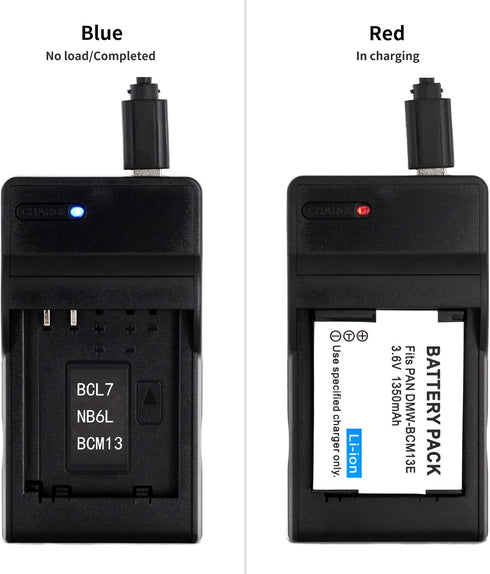 DMW-BCM13 USB Charger for Panasonic DMC-TZ55, DMC-TZ60, DMC-TZ61, Lumix DMC-FT5, DMC-TS5, DMC-TZ70, DMC-ZS40, DMC-ZS50 Camera and More...