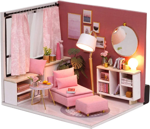 Flever Dollhouse Miniature DIY House Kit Creative Room with Furniture and Cover for Romantic Valentine's Gift(Love You Forever)...