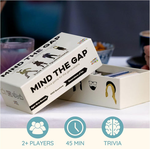 Mind The Gap Just The Questions, Expansion Pack with 1000 New Questions for All Generations + 50 New Challenge Cards...