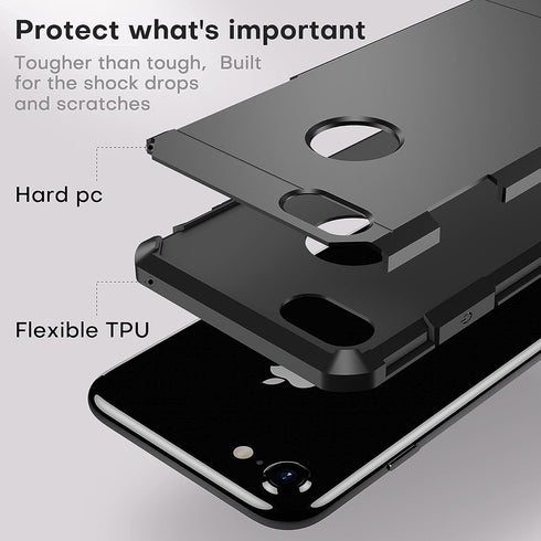 ImpactStrong for iPhone 7 Case/iPhone 8 Case, Heavy Duty Dual Layer Protection Cover (Gun Black)...