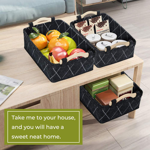 Small Baskets Collapsible Storage Bin Fabric Organizer for Shelves Underwear Socks Bra Towel Toiletry Baby Products Empty Gift Basket Dark GRAY...