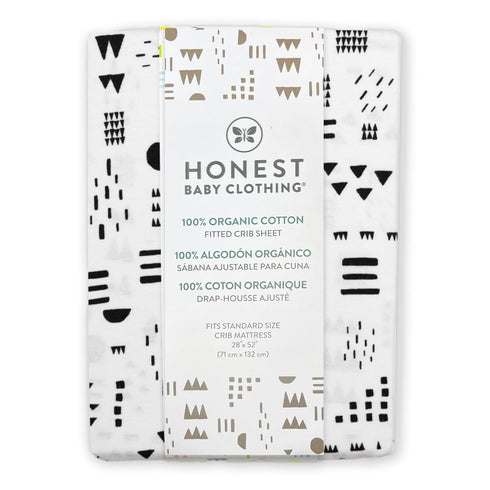 HonestBaby unisex-baby Fitted Crib Sheets Set Standard Mattress, 100% Organic Cotton Baby Boys, Girls, Neutral, 1 Pack - Blue Ticking Stripe, One ...