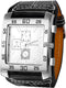 Avaner Men's Square Watch, Oversize Steampunk Watch, Leather Strap Big Face Watch...