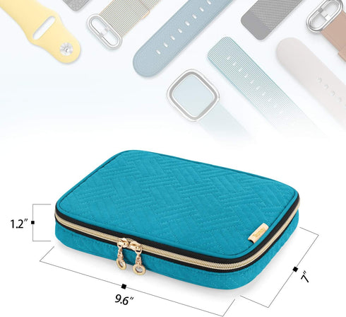 Teamoy Watch Storage Case - Holds 12 Straps, Travel Organizer Bag Compatible With All Series Apple and Smart Watch Bands, Teal...
