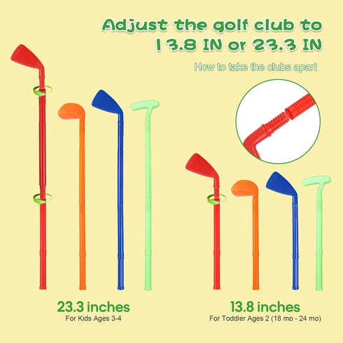 Toddler Golf Set- Chipping Net with 8 Balls, 4 Plastic 23.3" Kids Golf Clubs 3-5 Indoor Ourdoor Sports Toys Birthday for Toddlers Girls Boys 3 4 5...