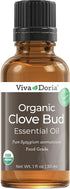 Viva Doria 100% Pure Clove Bud Essential Oil, Undiluted, USDA Certified Organic, Food Grade, 30 mL (1 Fluid Ounce)...