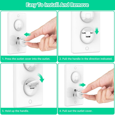 Outlet Covers Baby Proofing with Hidden Handle (32 pack) Child Proof outlet Plug Covers 3-prong Baby Proofing Electrical Outlet Cover Safety Power...