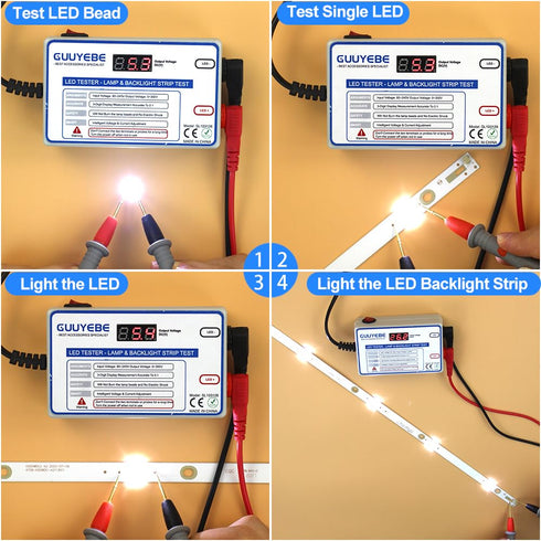 LED Tester, TV Backlight Tester for Lamp Bead Repair Testing Output Voltage 0-300V 30mA to Strip Replacement and Test Lights Include as Gold Plate...
