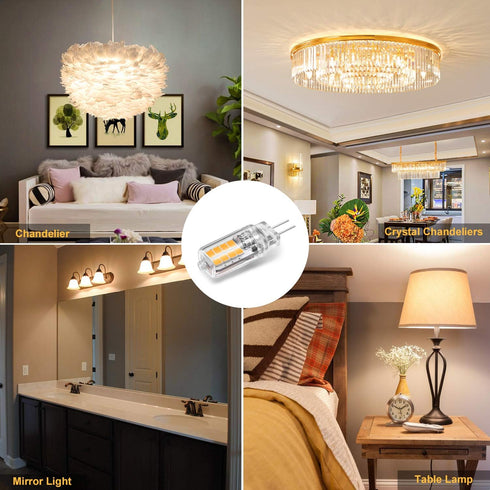 G4 LED Bulb Warm White 3W Equivalent to 20W 30W Halogen Bulbs, 360° Beam Angle AC/DC 12V G4 Bi-Pin LED Light Lamp, Not Dimmable, No Flicker, 10 Pa...