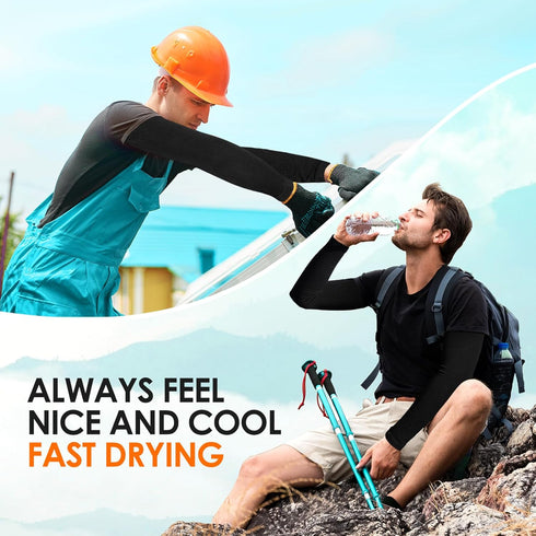 4 Pairs UV Sun Protection Arm Sleeves for Men Women, Compression Cooling Sun Sleeves - Sports - Workouts - Tattoo Cover...