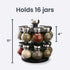 Olde Thompson Since 1944 Orbit Rotating Rack, 16 Refillable Spice Jars, Labeled Shaker Tops, 45, Black, Clear...