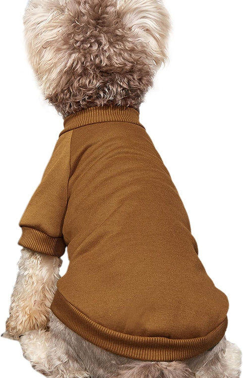 Puppy Sweater for Small Dogs Clothes Warm Winter Cat Clothe Pet Sweatshirt Knitwear Doggie Kitten Clothing, Coffee, Medium...