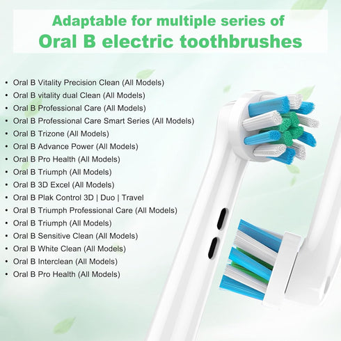 Toothbrush Braun Oral B Replacement Heads - Floss Cross Action - Electric Toothbrush Heads - Compatible Oral B Pro 1000/2000/3000/5000/6000, 4PC...