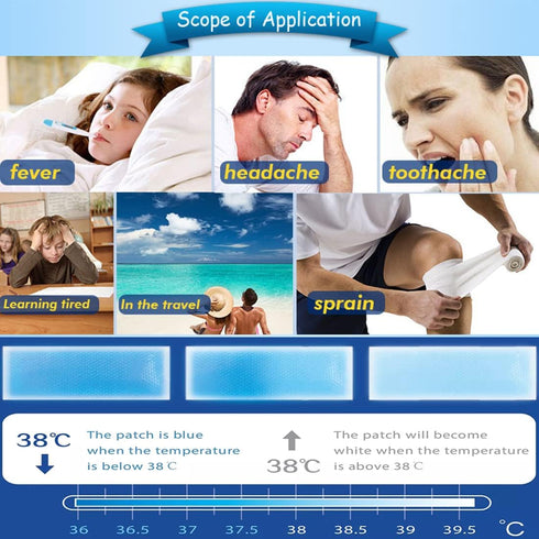 20 Sheets Cooling Patches for Fever Discomfort, Cooling Fever Reducer, Kids Cool Pads Soothe Headache Pain (20 Sheets)...
