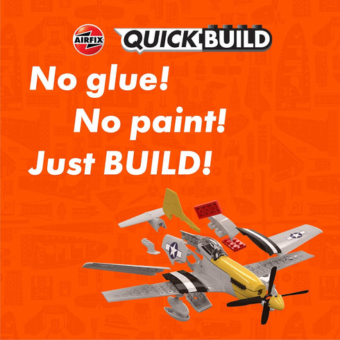 Airfix Quickbuild P-51D Mustang Airplane Brick Building Plastic Model Kit J6016...