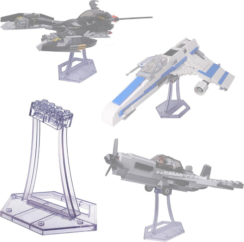 Display Stand for Lego 75301 X-Wing Starfighter, 75348 75346 75347 TIE Bomber, 75333 Jedi Starfighter, for Plane Building Block Set etc. Plastic T...