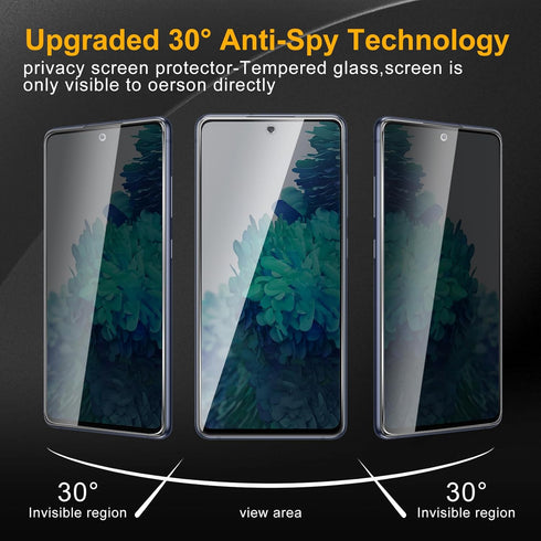 3 Pack Privacy Screen Protector for SamsungGalaxy S20 FE, Anti Spy Tempered Glass 9H Hardness, Black Protector Anti Spy, Bubble Free, Anti-Scratch...